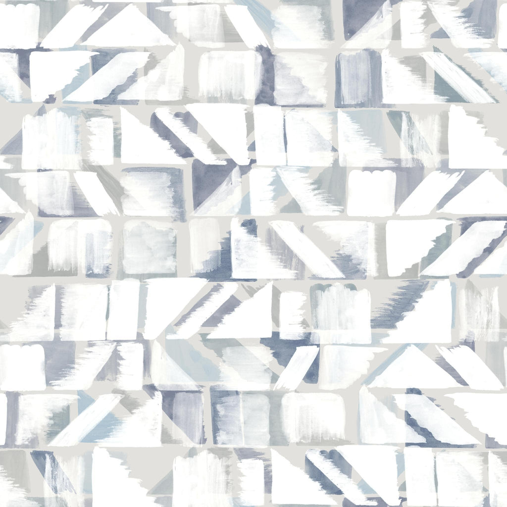 York Refraction Peel and Stick Blue/Gray Wallpaper