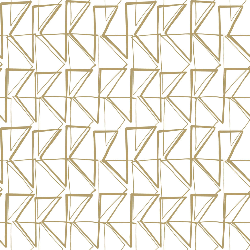 York Love Triangles Peel and Stick Gold Metallic Wallpaper