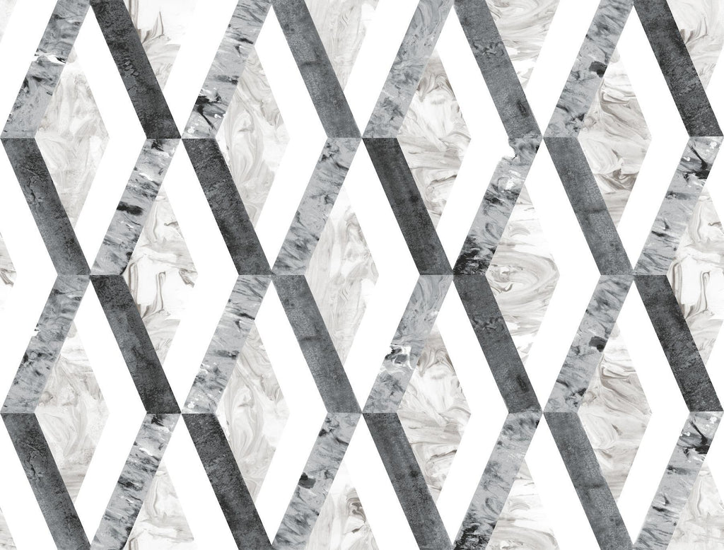 York Statuary Diamond Inlay Peel and Stick Grays Wallpaper