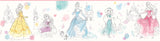 York Disney Princess Pretty Elegant BorderBorder Blue/Pink/Green Wallpaper