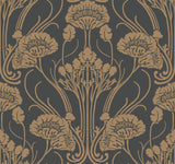Antonina Vella Nouveau Damask Blacks Wallpaper