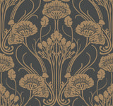 Antonina Vella Nouveau Damask Blacks Wallpaper