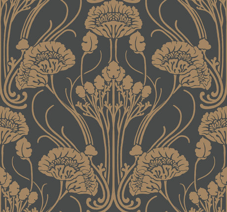 Antonina Vella Nouveau Damask Blacks Wallpaper