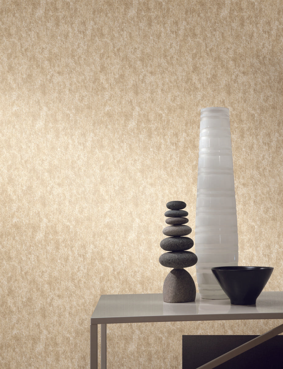 Antonina Vella Shimmering Patina beige/brass Wallpaper