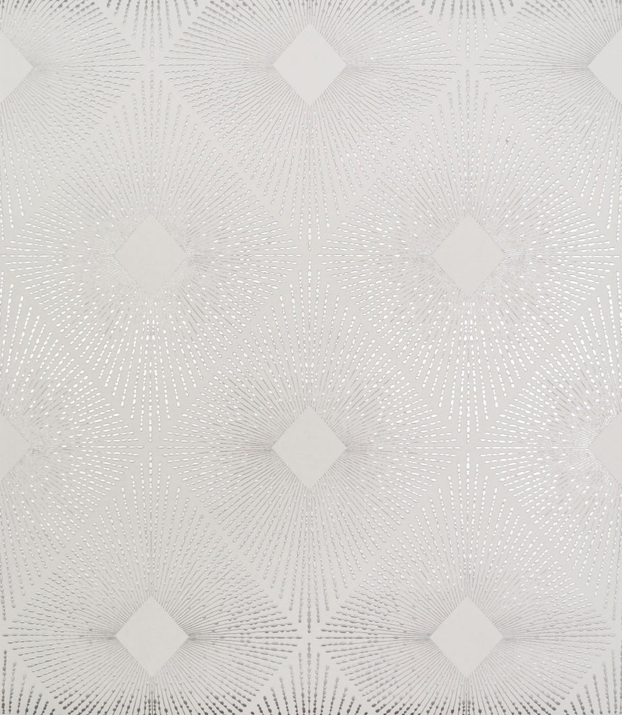 Antonina Vella Harlowe White/Silver Wallpaper