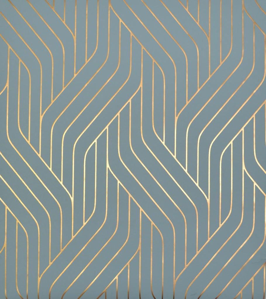 Antonina Vella Ebb And Flow Blue/Gold Wallpaper
