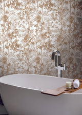 Antonina Vella Shimmering Foliage White/Gold Wallpaper