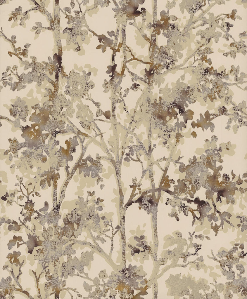 Antonina Vella Shimmering Foliage Khaki/Multi Wallpaper