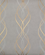 Antonina Vella Aurora Grey/Gold Wallpaper