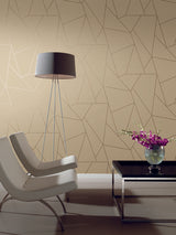 Antonina Vella Nazca Almond/Pearl/Gold Wallpaper