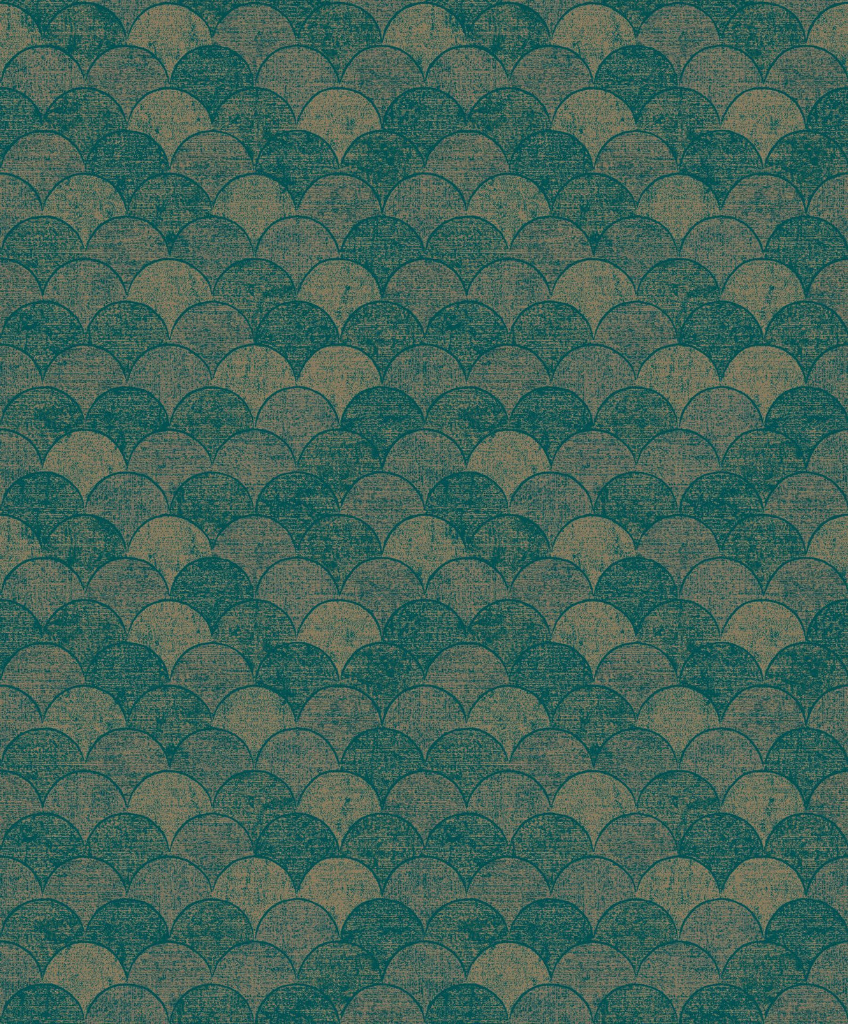 Antonina Vella Mermaid Scales Teal/Gold Wallpaper