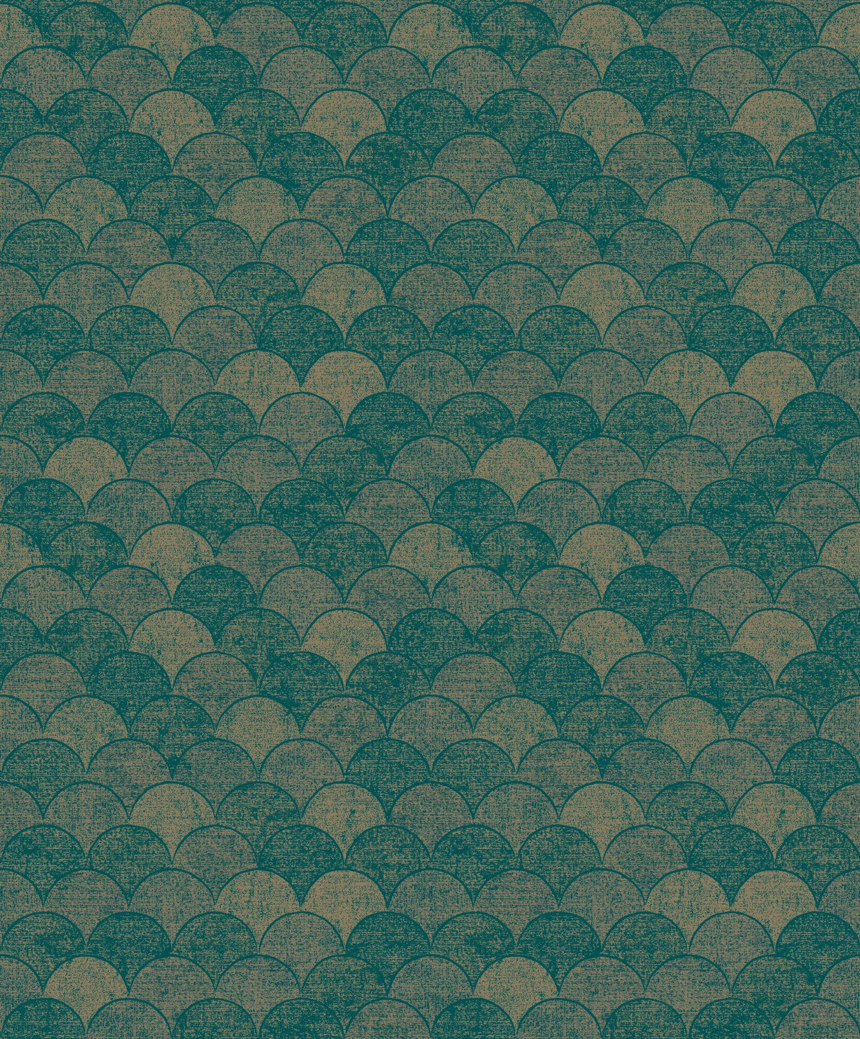 Antonina Vella Mermaid Scales Teal/Gold Wallpaper