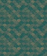 Antonina Vella Mermaid Scales Teal/Gold Wallpaper