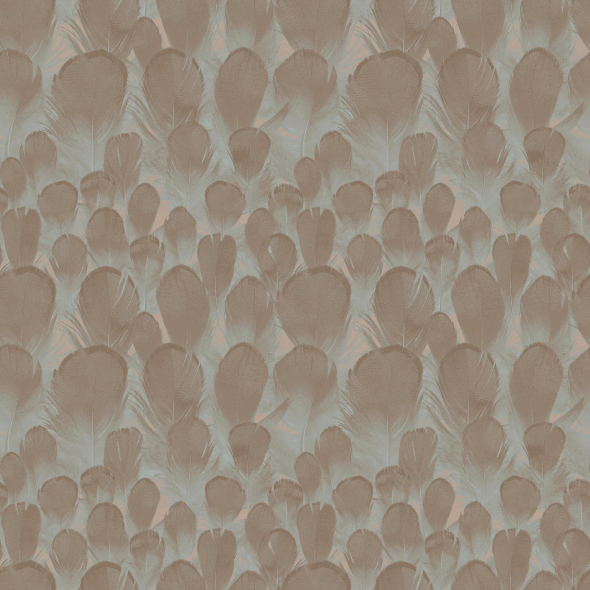 Antonina Vella Feathers Brown/Turquoise Wallpaper