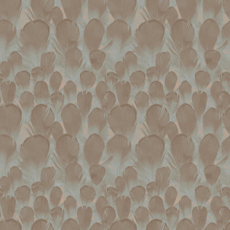 Antonina Vella Feathers Brown/Turquoise Wallpaper