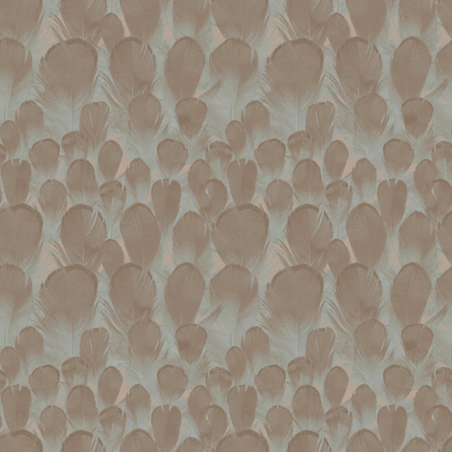 Antonina Vella Feathers Brown/Turquoise Wallpaper