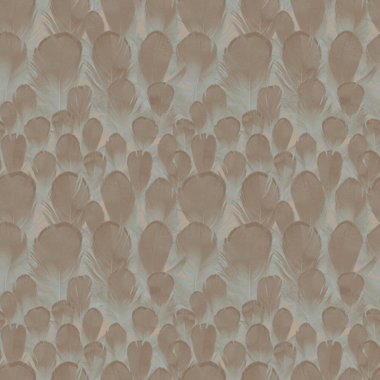 Antonina Vella Feathers Brown/Turquoise Wallpaper