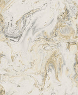 Antonina Vella Oil & Marble White/Black/Gold Wallpaper