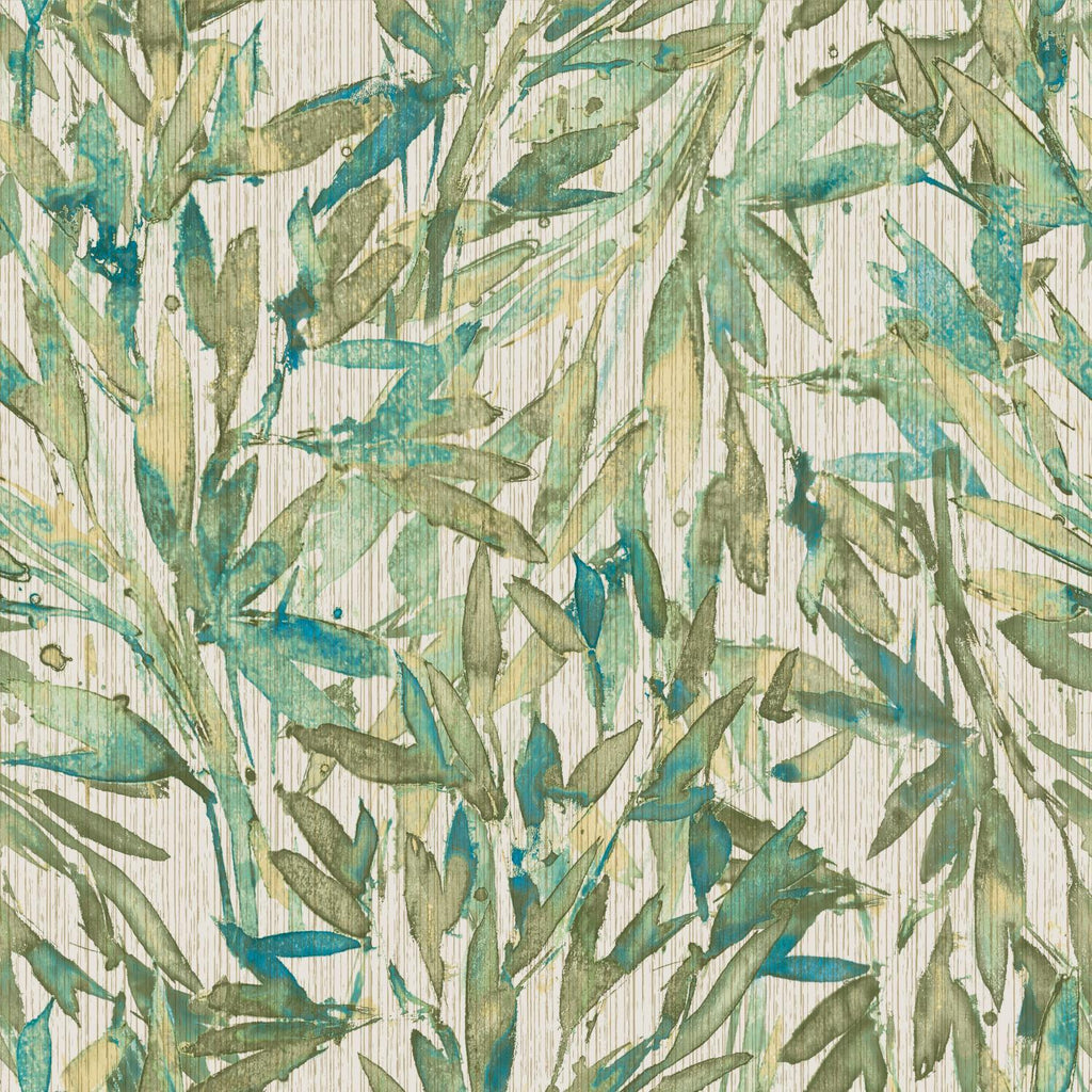 Antonina Vella Rainforest Leaves Teal/Greens Wallpaper