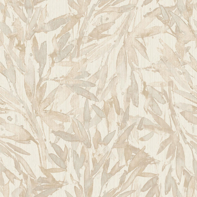 Antonina Vella Rainforest Leaves Beige Wallpaper