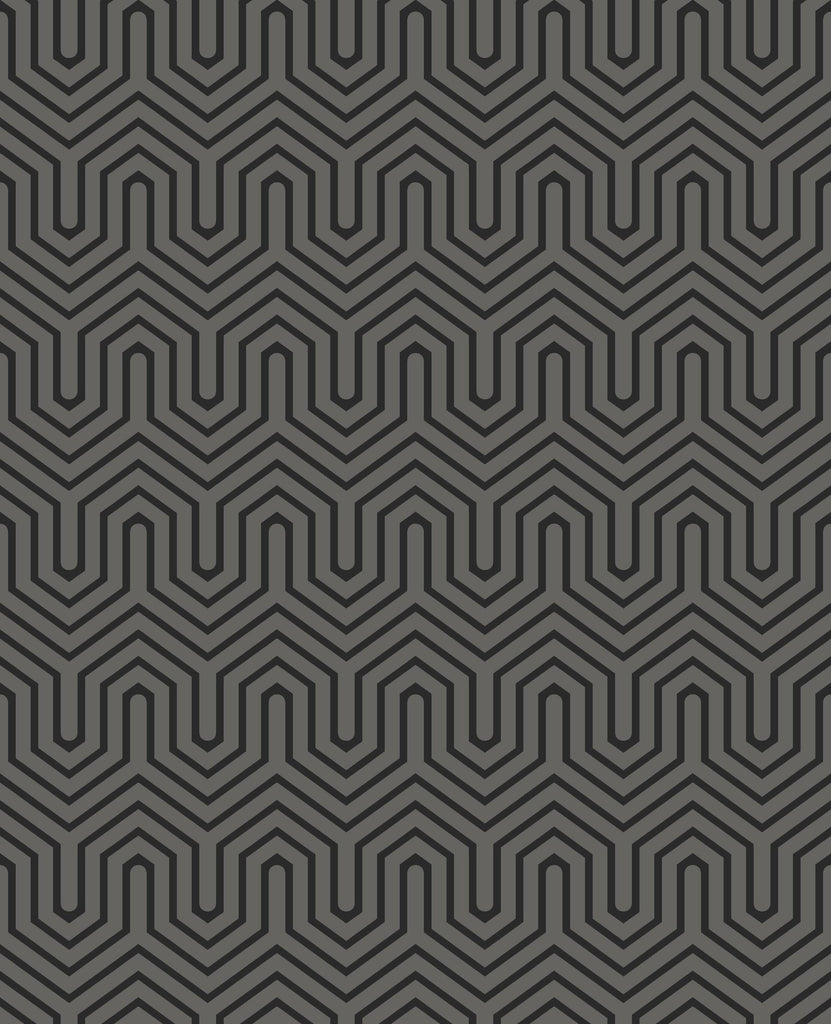 Ashford House Labyrinth black pearl/black Wallpaper
