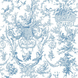 Ashford House Old World Toile blue/white Wallpaper