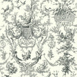 Ashford House Old World Toile black/white Wallpaper