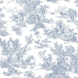 Ashford House Champagne Toile blue/white Wallpaper