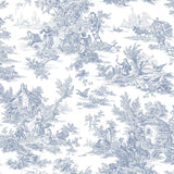 Ashford House Champagne Toile blue/white Wallpaper