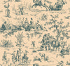 Ashford House Seasons Toile Blue/Tan Wallpaper