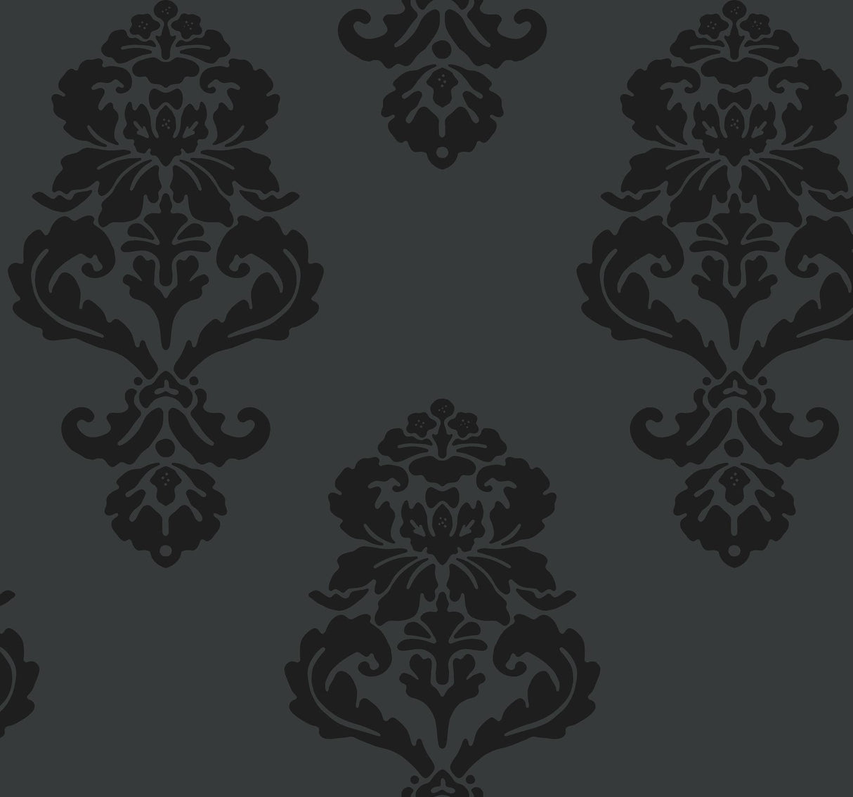 York Graphic Damask Blacks Wallpaper