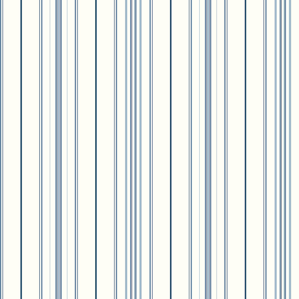 York Wide Pinstripe white/light blue/medium blue/dark blue Wallpaper