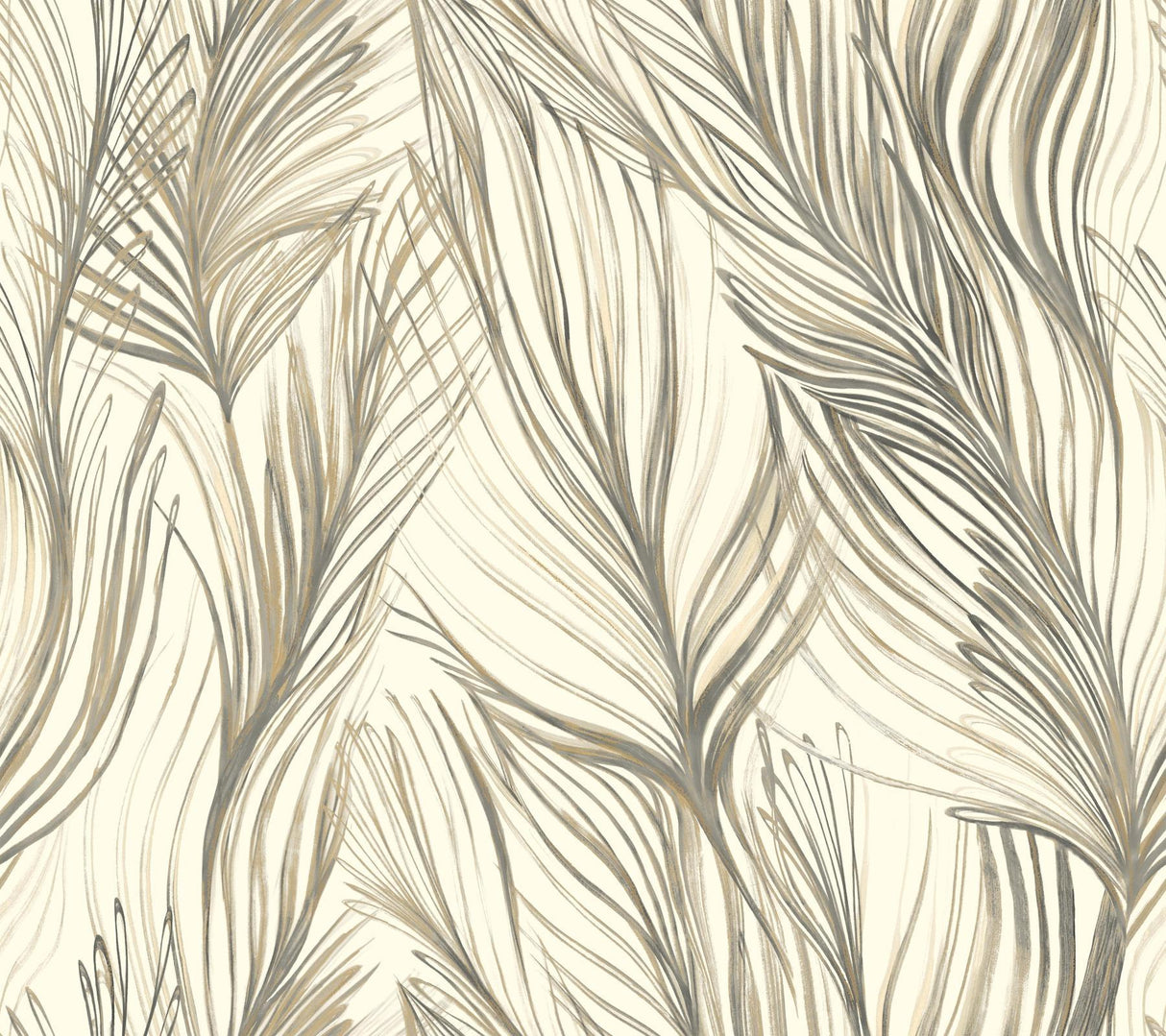 Candice Olson Peaceful Plume Dark Grey Wallpaper