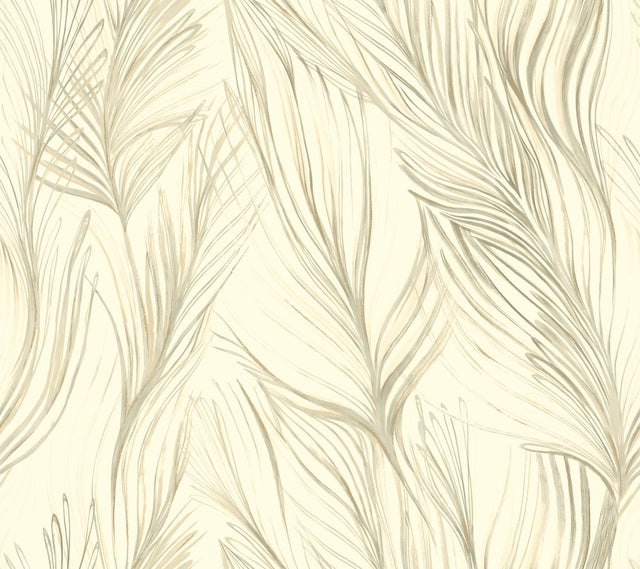 Candice Olson Peaceful Plume Beige Wallpaper