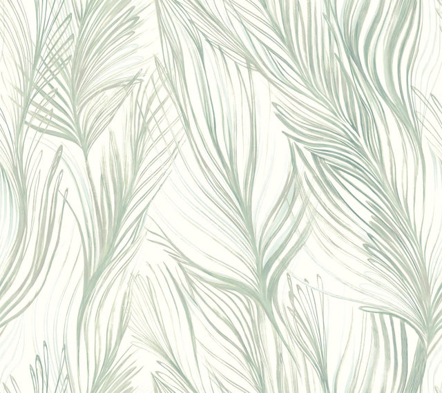 Candice Olson Peaceful Plume Light Blue Wallpaper