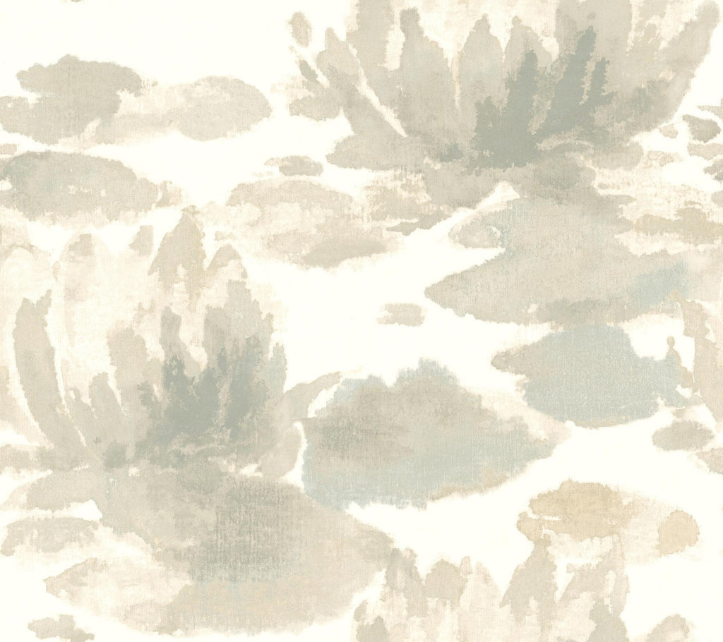 Candice Olson Water Lily Grey Wallpaper