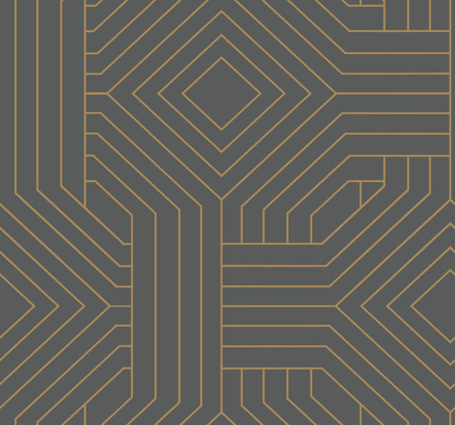 Candice Olson Diverging Diamonds Dark Gray Wallpaper