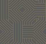 Candice Olson Diverging Diamonds Dark Gray Wallpaper