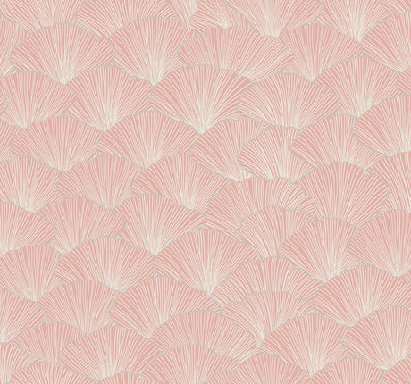 Candice Olson Luminous Ginkgo Coral Wallpaper