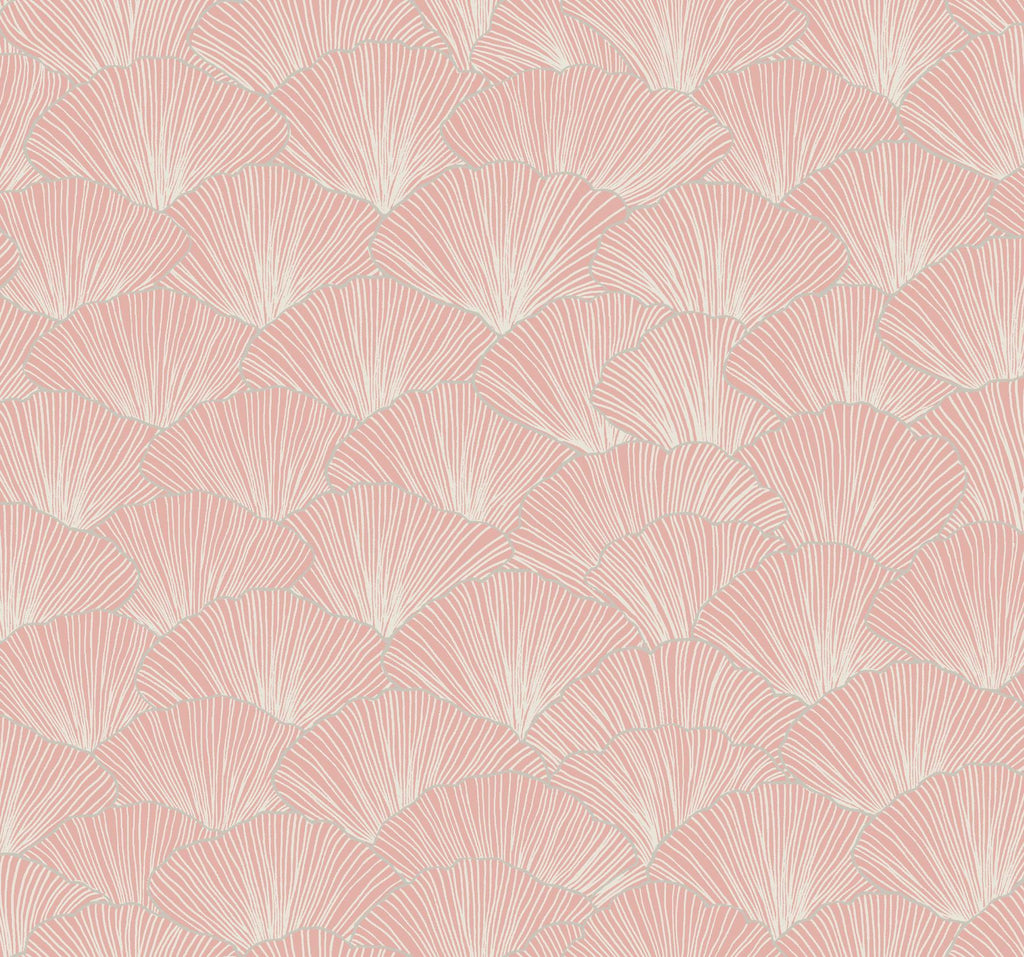 Candice Olson Luminous Ginkgo Coral Wallpaper