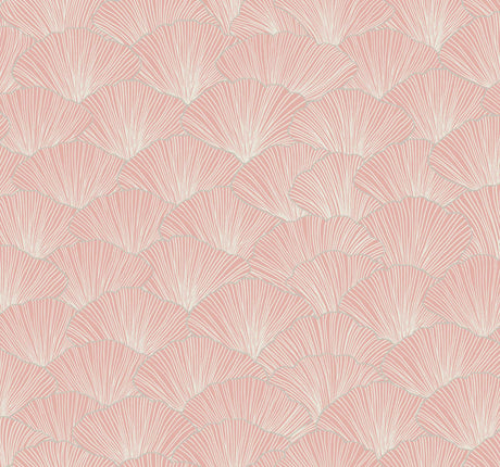 Candice Olson Luminous Ginkgo Coral Wallpaper