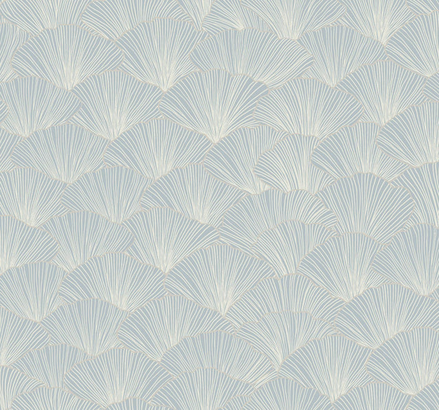 Candice Olson Luminous Ginkgo Blue Wallpaper