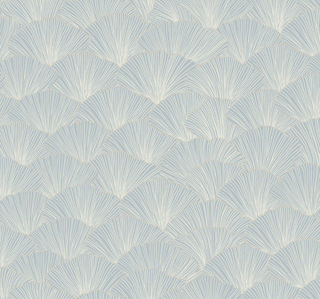 Candice Olson Luminous Ginkgo Blue Wallpaper