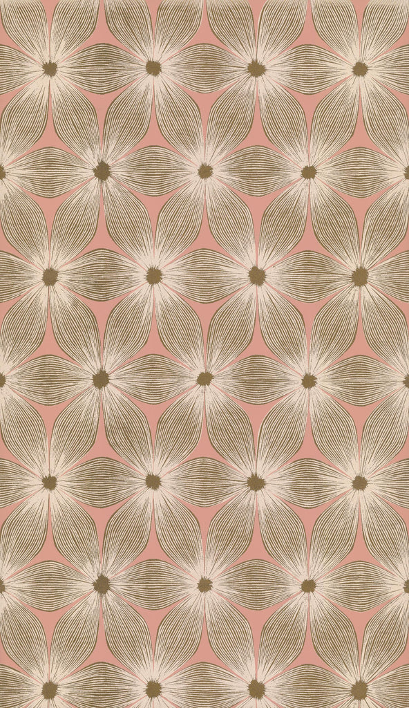 Candice Olson Everlasting Coral/Gold Wallpaper