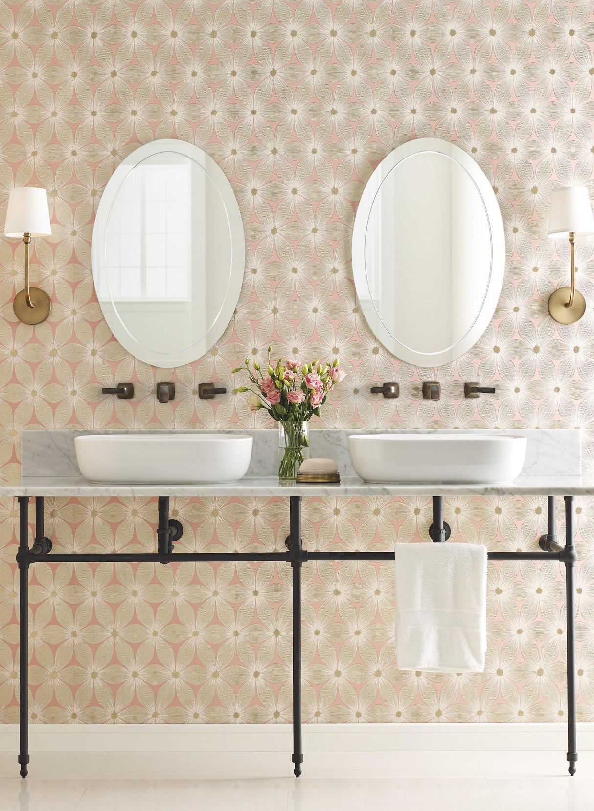 Candice Olson Everlasting Coral/Gold Wallpaper