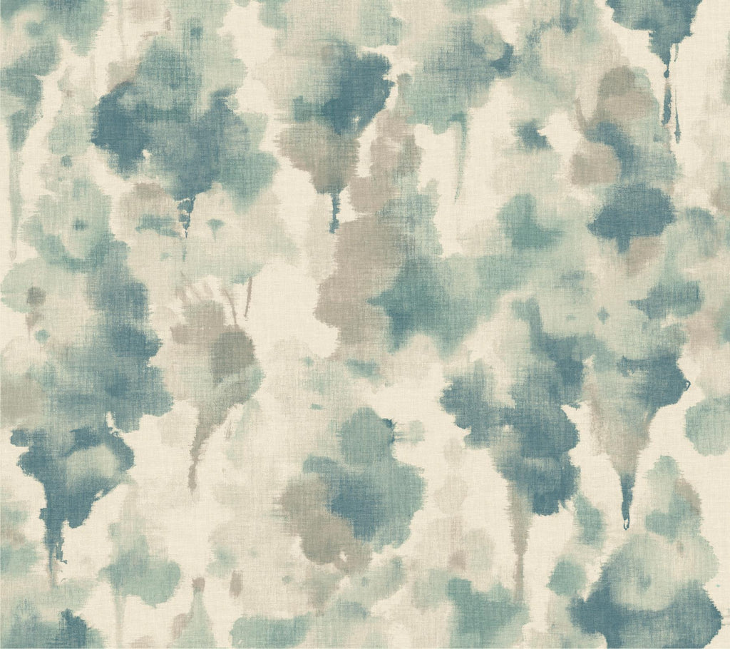 Candice Olson Mirage off white/dark blue/aquamarine/light taupe Wallpaper