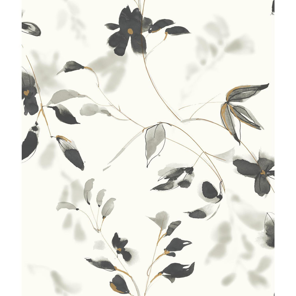 Candice Olson Linden Flower Black Wallpaper