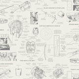York Marvels Heroes Schematics Cream Wallpaper