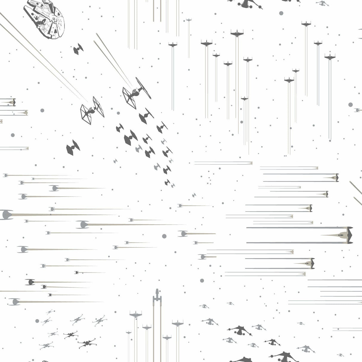 York Star Wars: Galactic Battles Black/White Wallpaper