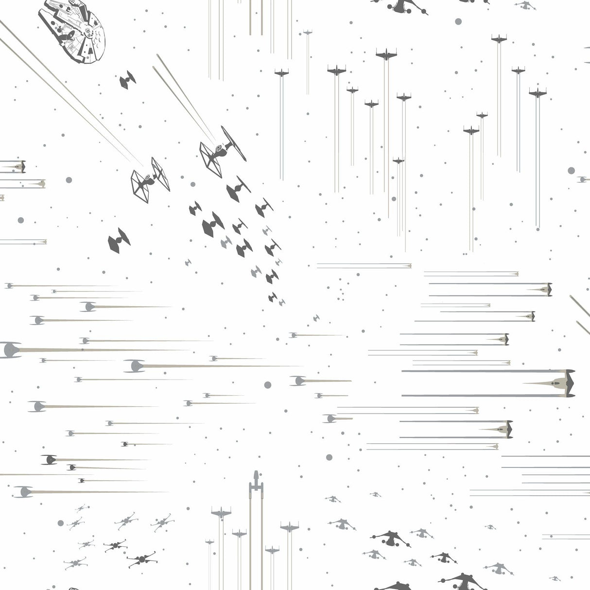 York Star Wars: Galactic Battles Black/White Wallpaper